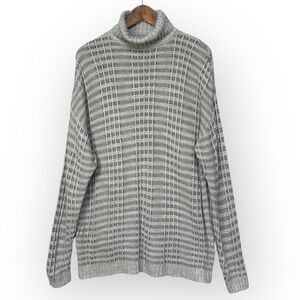 ASOS Turtleneck Sweater Mens Medium Grey Textured Ribbed Knit Pullover Excellent